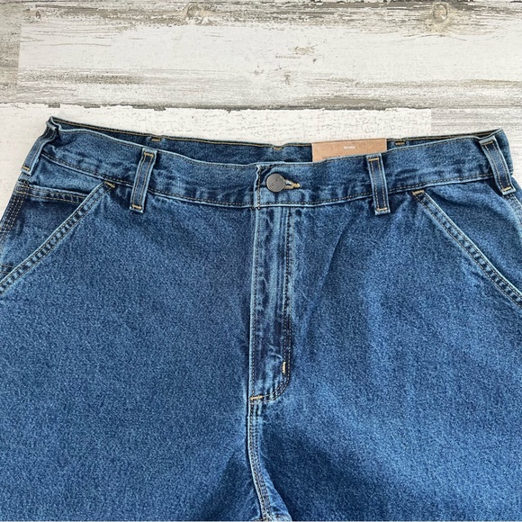 Carhartt Men’s Loose Original Fit Dungaree Work Denim Jeans Size 36X28 NWT - Picture 2 of 9
